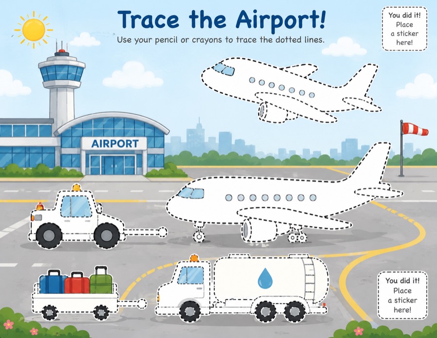 Preview of Trace the Airport worksheet
